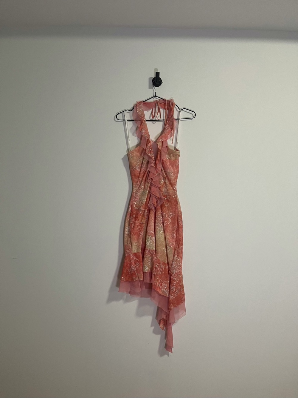 y2k pink sparkly fairycore asymmetrical dress